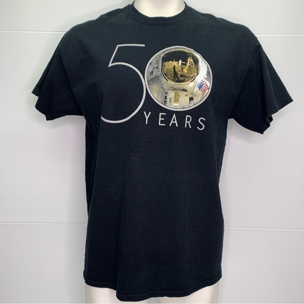 Gildan Graphic T Shirt XL Space Walk NASA Langley VC Astronaut Black Cotton Tee